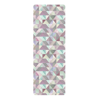 Pastel Geometrics Rubber Yoga Mat: Fun and Functional Design