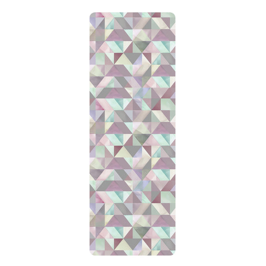 Pastel Geometrics Rubber Yoga Mat: Fun and Functional Design