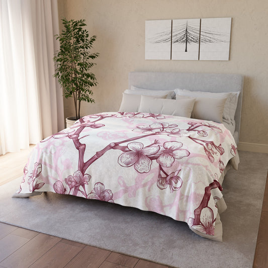 perfect for cozy snuggles all year round. Add a touch of bliss to your home décor with our Cherry Blossom Cozy Blanket today!