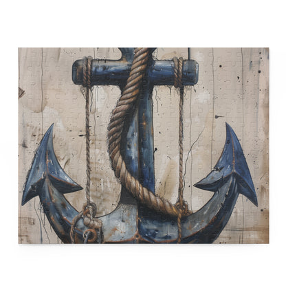 "Anchor and Rope Jigsaw Puzzle for Ocean Lovers - Challenging Nautical Design"