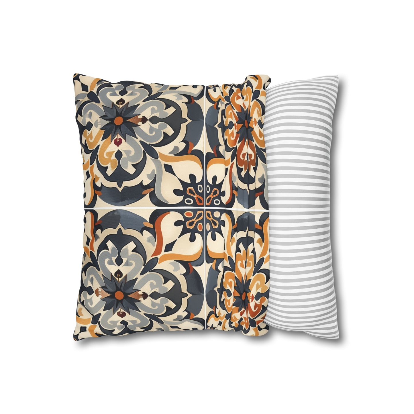 "Artisan Tiles Pillowcase Collection - Elevate your bedroom decor with elegant ceramic-inspired pattern pillowcase"