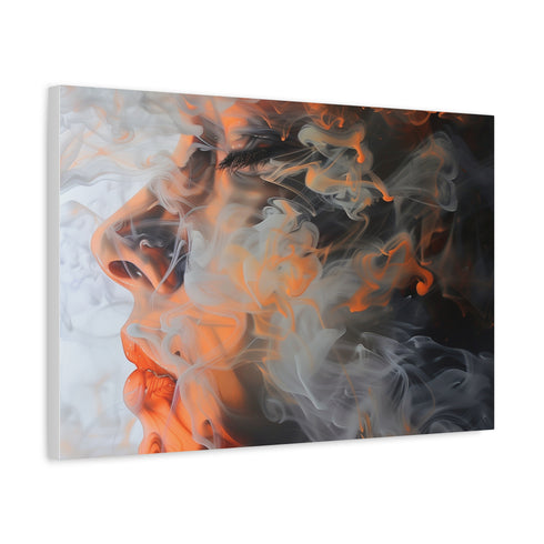 Abstract Smoke Art — Canvas Wall Art — Side Profile & Stretched Corner Detail