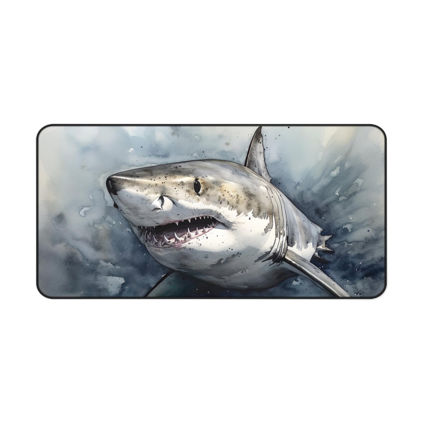 "Great White Shark Desk Mat - Durable marine-themed desk protection for stylish workspaces" #deskmat #sharkdecor #marinelife #officedecor