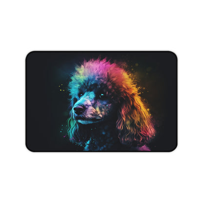 "Poodle Pup Desk Mat - Cute and durable workspace accessory with whimsical design"