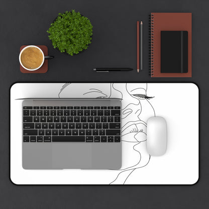 "Stylish Minimalist Face Desk Mat for Modern Workspace Decor"