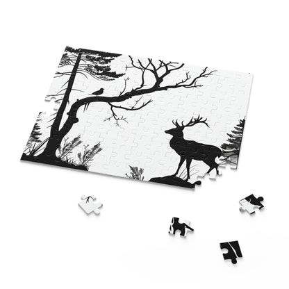 "Wildlife Silhouette Nature Puzzle - Intricate design with stunning natural scenery, perfect for nature lovers and puzzle enthusiasts"