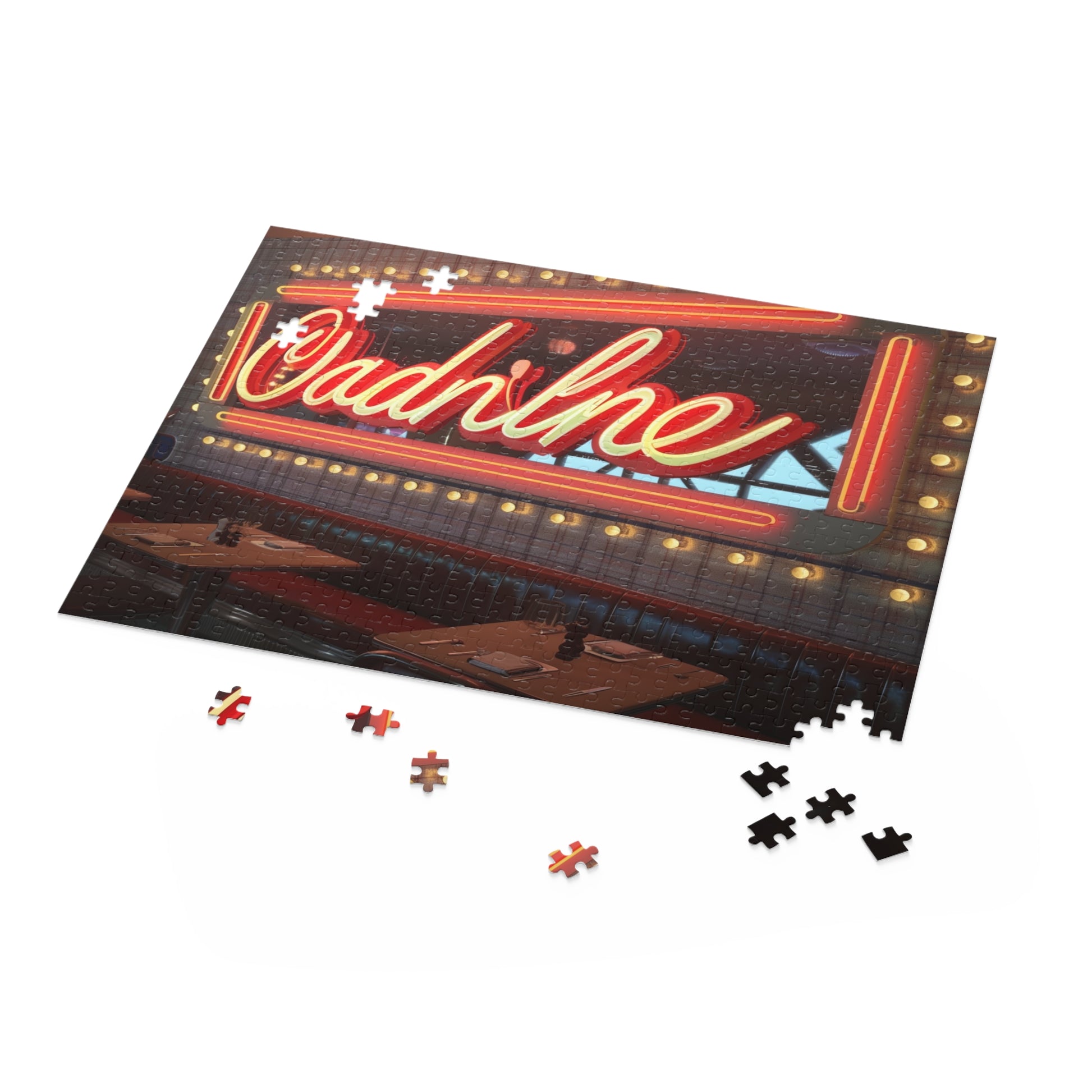 "Retro Diner Sign Puzzle - Vibrant and Nostalgic Jigsaw for Memories of Diners Past"