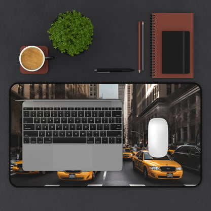 "NYC Taxi Desk Mat - Bring NYC charm to your workspace with vibrant yellow cab design"