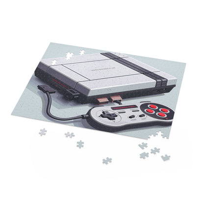 Retro Pixel Art Console Jigsaw Puzzle - Vibrant design for gamers and puzzle lovers