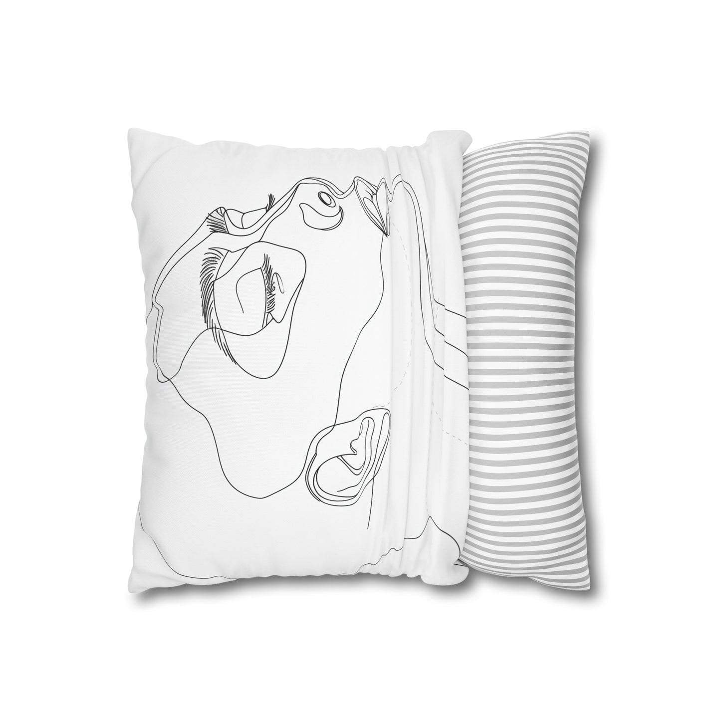 "Minimalist Line Art Portrait Pillowcase - High-Quality Material, Stylish Design, Perfect for All Seasons - Great Gift Option"