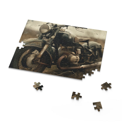 Vintage Motorcycle Fun Puzzle: Piece together classic scene of vintage motorcycle for hours of entertainment