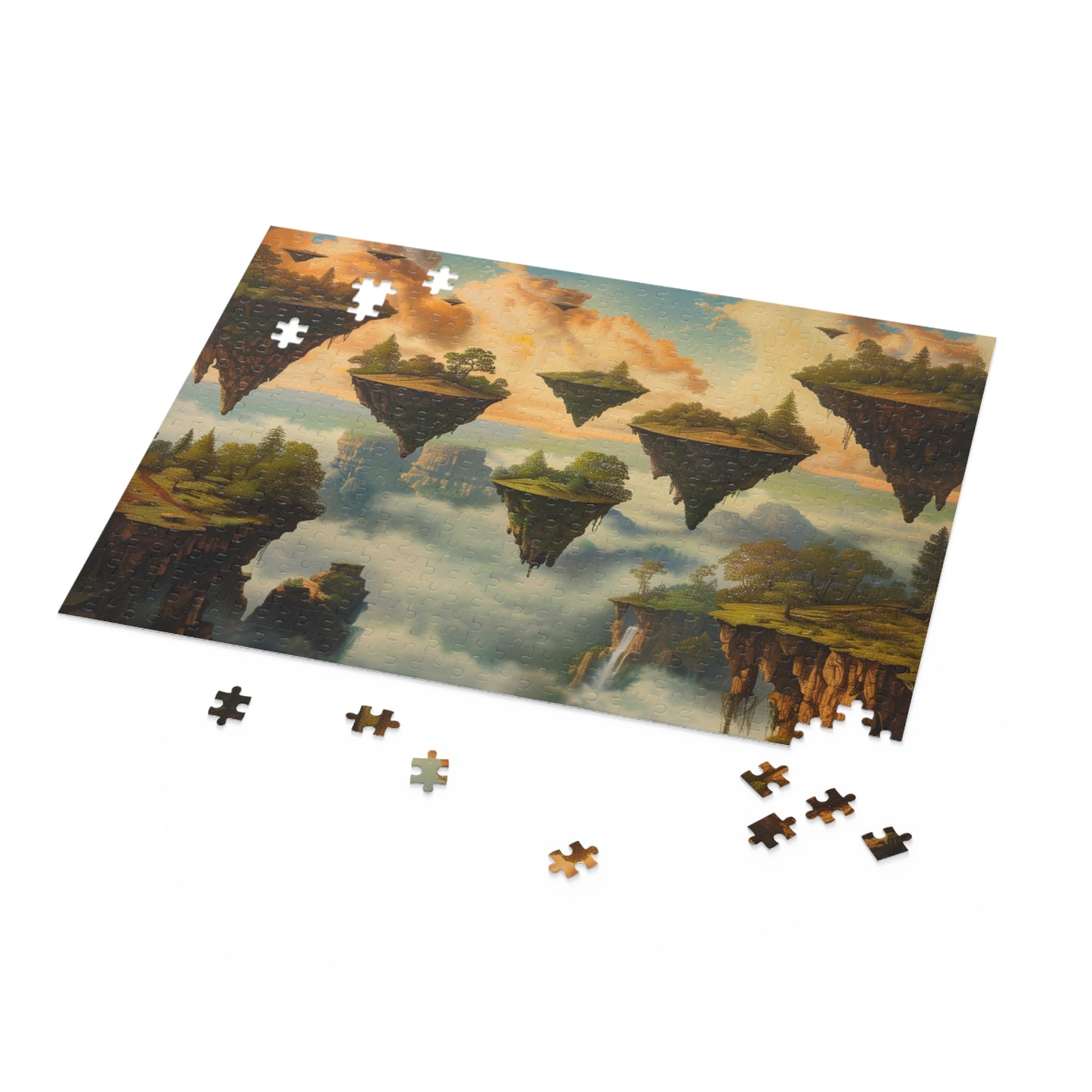 "Island Dreams Jigsaw Puzzle - Surreal landscape, vibrant colors, challenging puzzle for all ages"