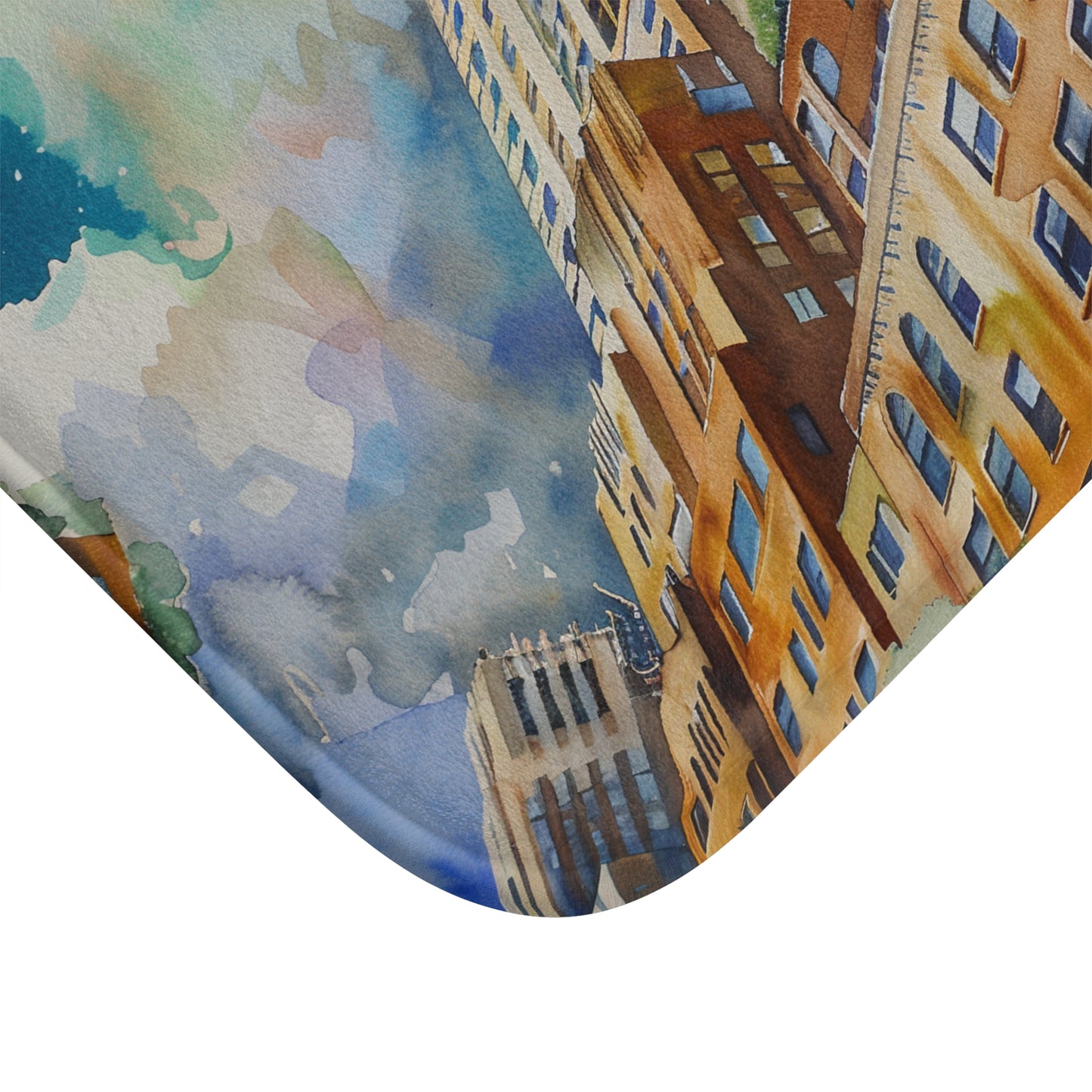 Chrysler Building Watercolor Bath Mat