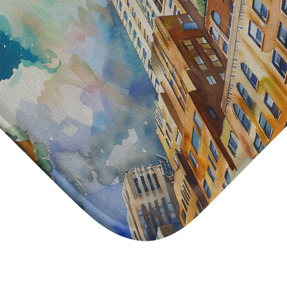 Chrysler Building Watercolor Bath Mat