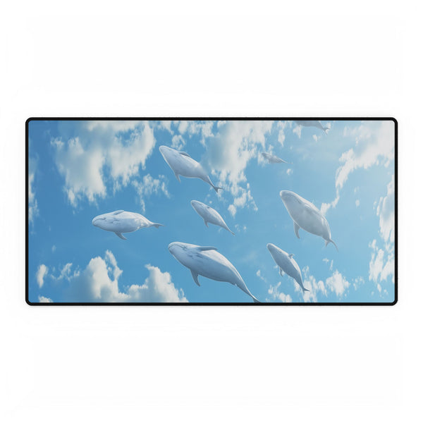 Sky Full of Floating Whales — XL & XXL Desk Mat — Full Top-Down Artwork View