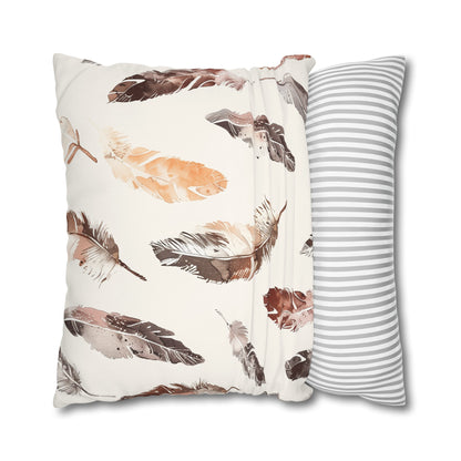 Boho Feathers Pillow Case - Stylish oasis with delicate feather pattern for chic bedroom decor