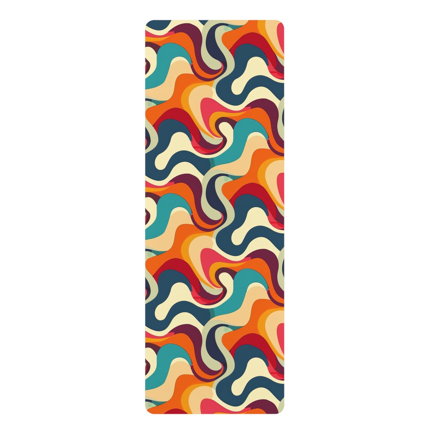 Retro Waves Yoga Mat: Vibrant, Seamless, Stylish