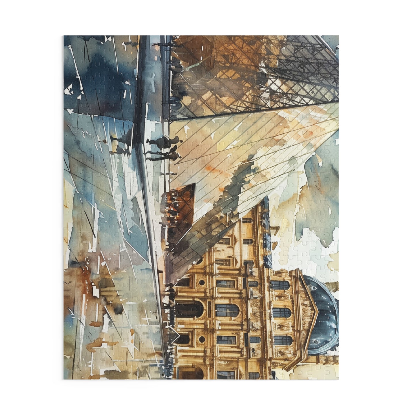 Paris Louvre Watercolor Jigsaw Puzzle