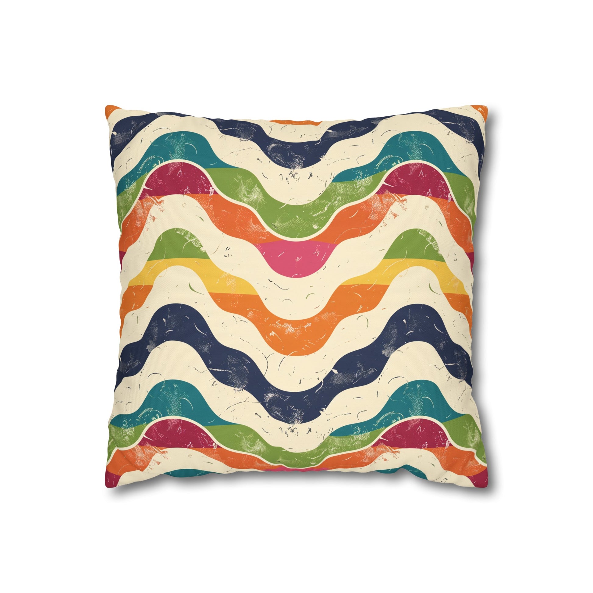 "Retro Waves pillow case with seamless bold pattern for vibrant bedroom decor"