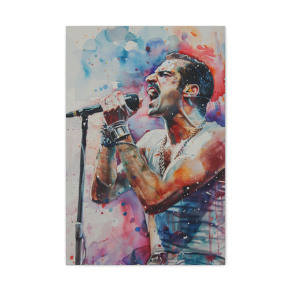 Freddie Mercury Legacy in Watercolor Canvas: A Tribute to the Rock Icon | Canvas | Art & Wall Decor, Canvas, Fall Picks, Hanging Hardware, Home & Living, Indoor, Top Spring Products, Valentine's Day promotion | Prints with Passion