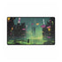 Floating Zen Garden Above Neon City — XL & XXL Desk Mat — Gaming & Workspace Desk Setup View