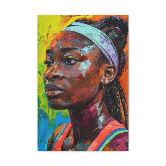 Coco Gauff: Strength and Grace on Canvas: A Tribute to Tennis Star | Canvas | Art & Wall Decor, Canvas, Fall Picks, Hanging Hardware, Home & Living, Indoor, Top Spring Products, Valentine's Day promotion | Prints with Passion