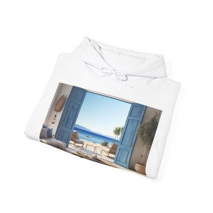 Copy of Serene Open Window Watercolor Hoodie