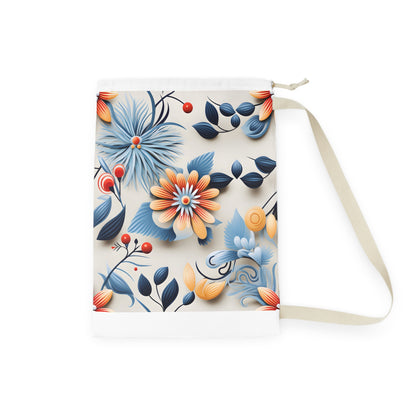 "Floral Pattern Laundry Bag - Durable and stylish laundry bag with vibrant floral design for transporting laundry in style"