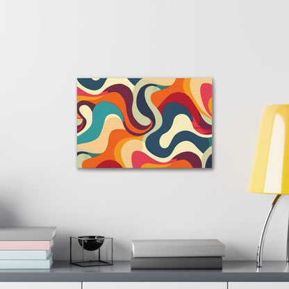 Vibrant Retro Waves Canvas Print