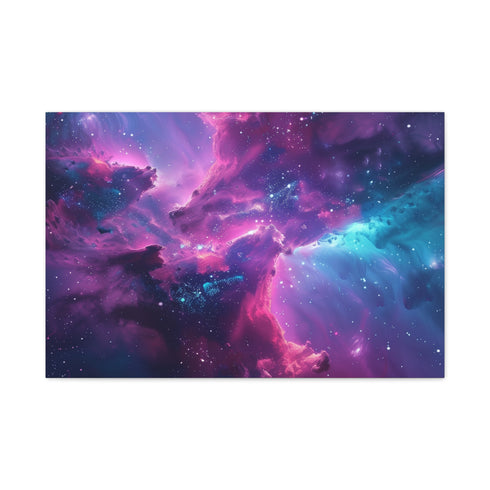 Neon Space — Canvas Wall Art — Living Room Wall Lifestyle View
