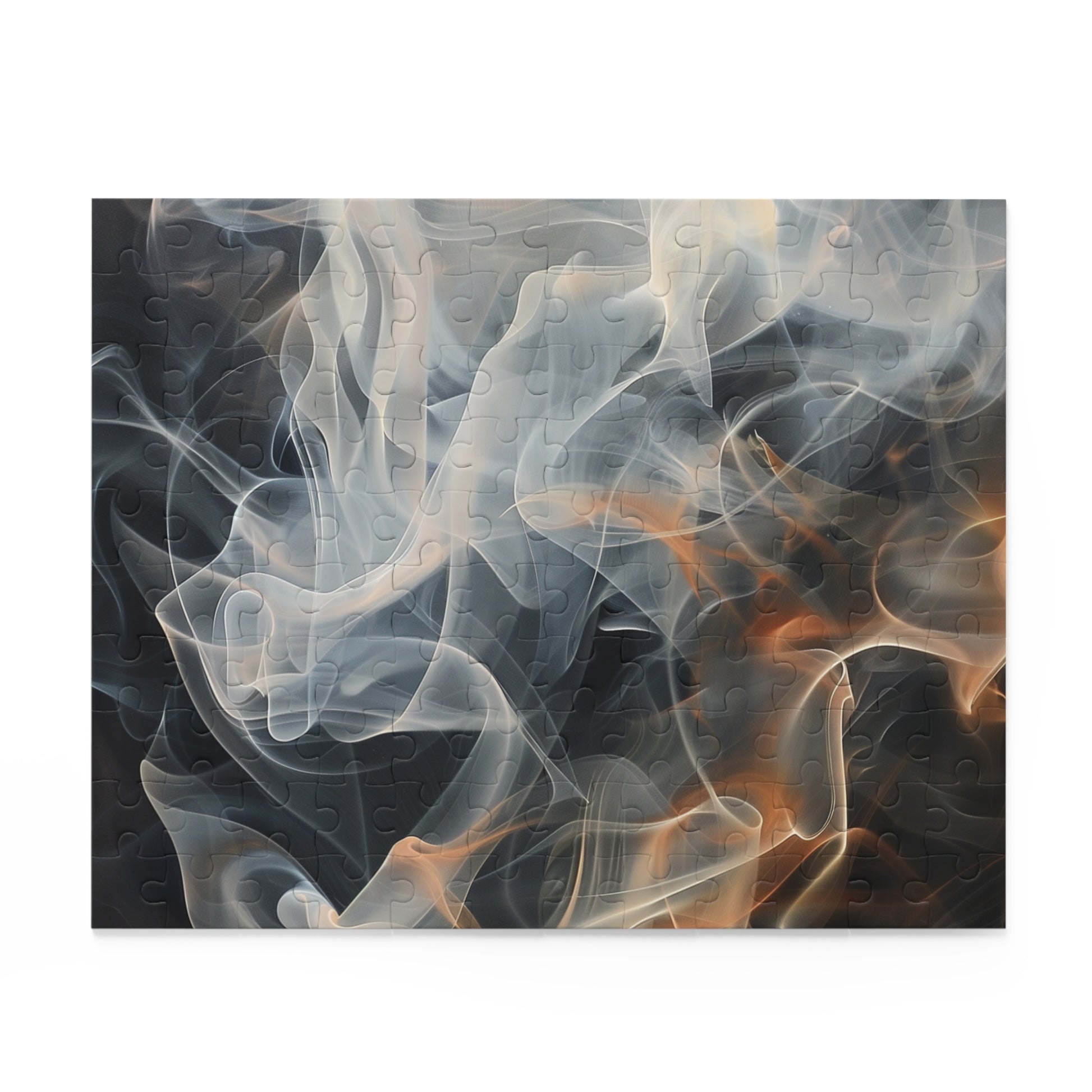 "Vibrant smoke art jigsaw puzzle with swirling patterns for a mesmerizing challenge"