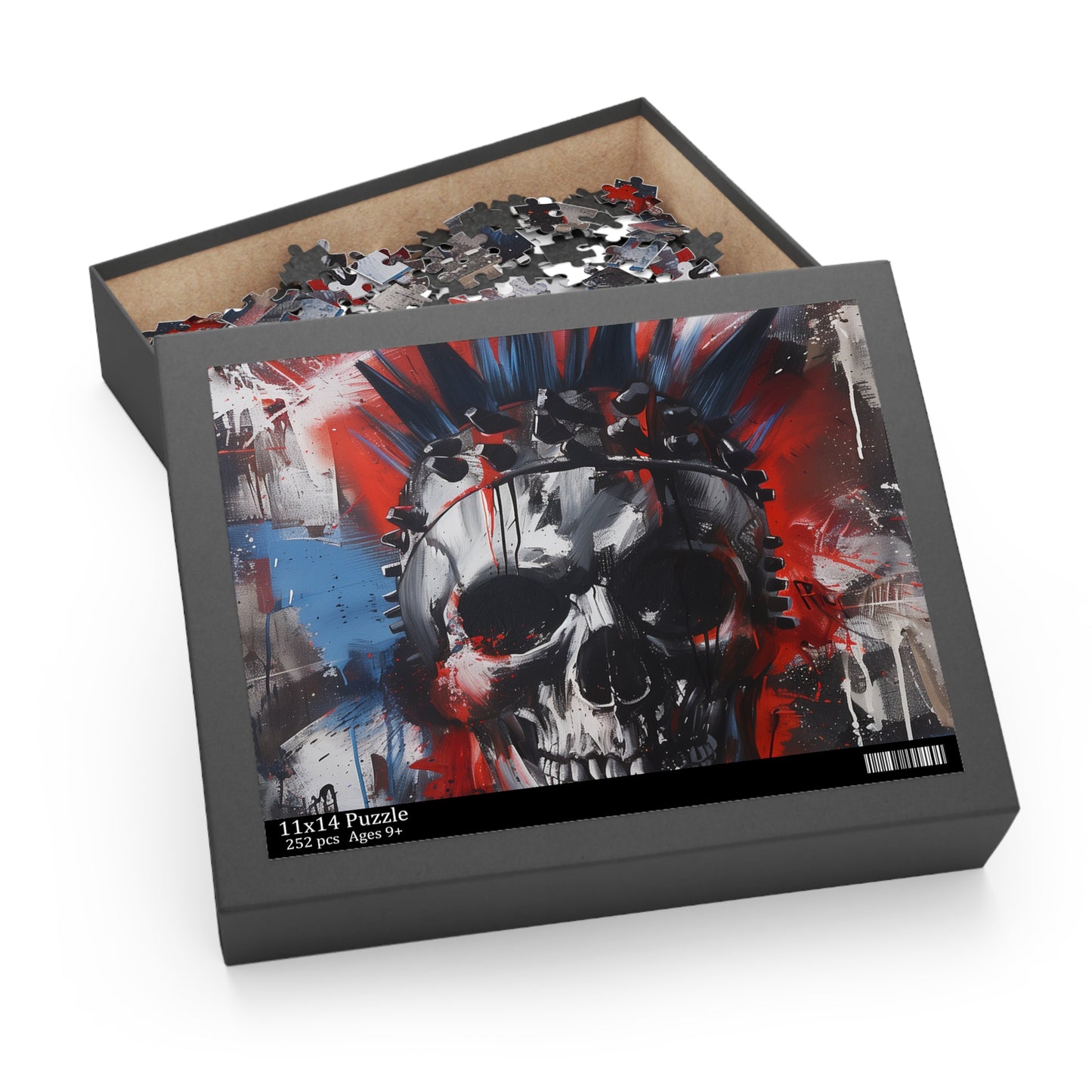 "Punk Rock Skull Jigsaw Puzzle - rebellious puzzle for alternative music fans"