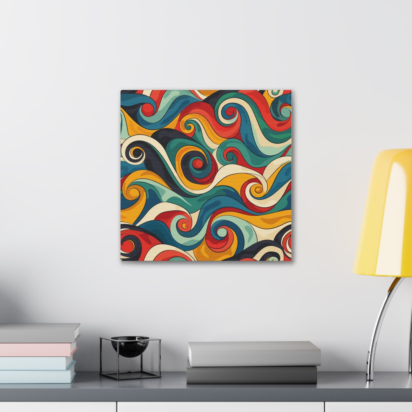 Vibrant Retro Waves Canvas Print