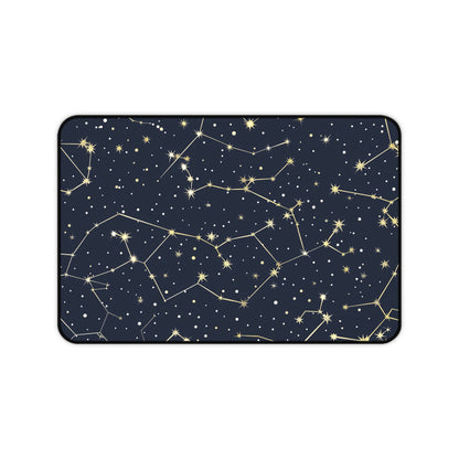 "Starry Night Desk Mat - Constellation Stars design for celestial beauty at your desk"