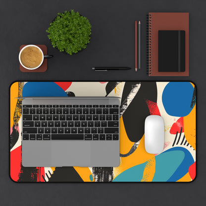 "Modern Abstract Bright Desk Mat - Add color and style to workspace with bold design"