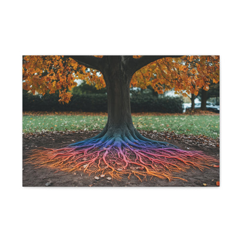 Binary Tree with Rainbow Roots (Edition II) — Canvas Wall Art — Front Gallery-Wrapped Canvas View