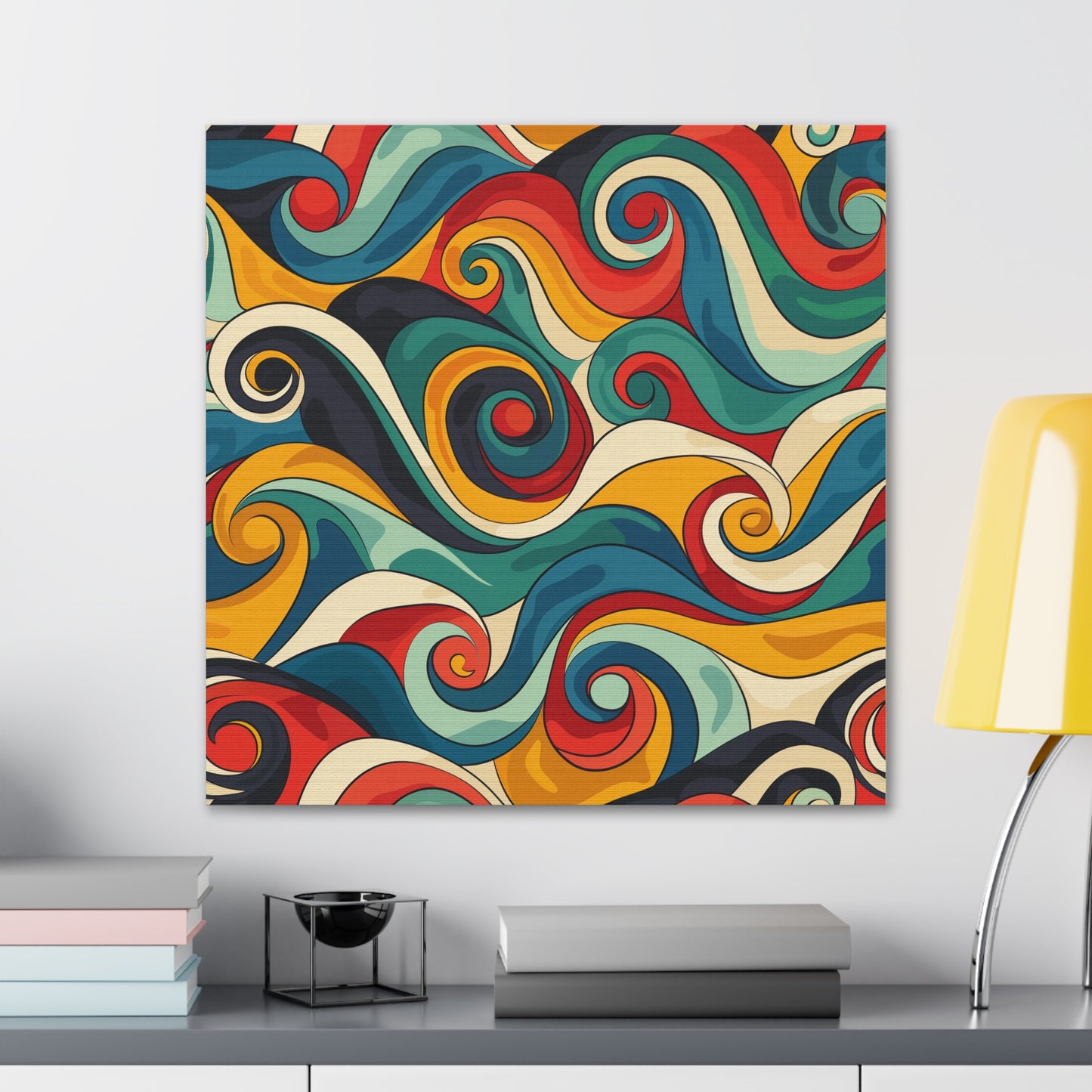 Vibrant Retro Waves Canvas Print