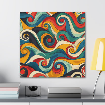 Vibrant Retro Waves Canvas Print