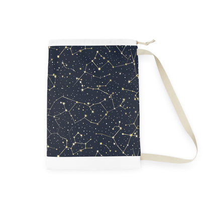 "Starry Night Laundry Bag with Celestial Constellation Stars Pattern - Carry Your Laundry in Style"