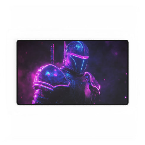 Cyberpunk Neon Armor Knight Sci-Fi Gaming XXL Extended Desk Mat - View 2 | Prints With Passion