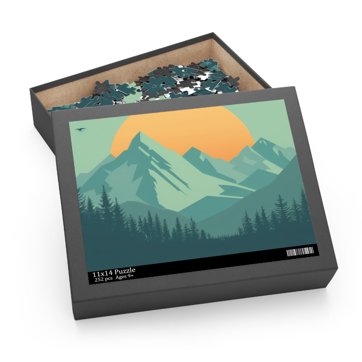 "Mountain Bliss Jigsaw Puzzle - Escape to Serene Minimalist Landscape"