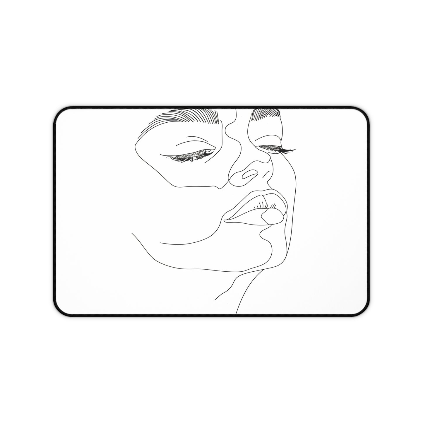 "Minimalist Face Desk Mat with Stylish Line Art Design - Perfect for Office Decor"