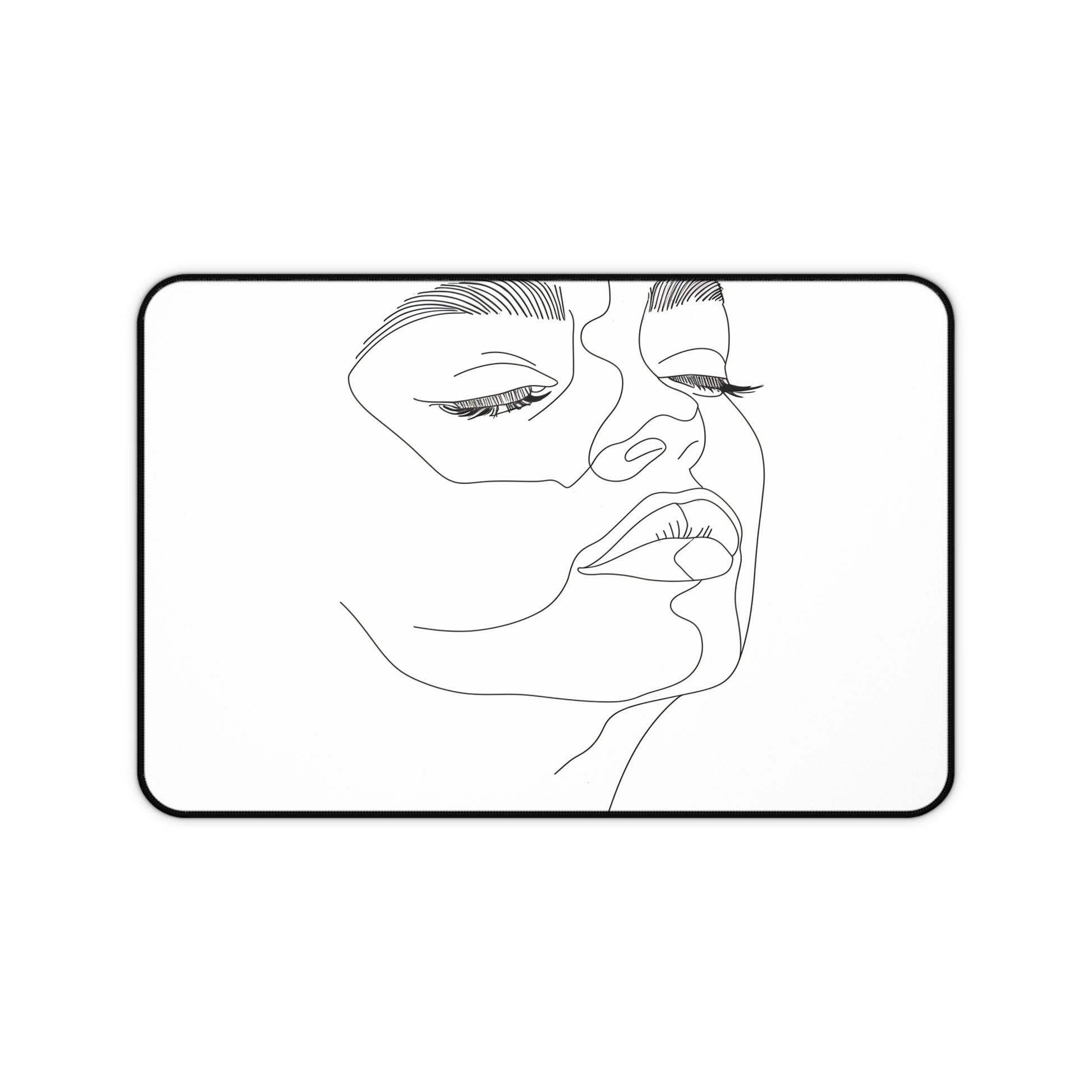 "Minimalist Face Desk Mat with Stylish Line Art Design - Perfect for Office Decor"