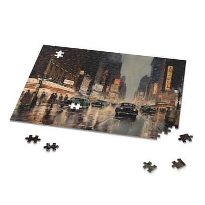 Vintage Roaring 20s NYC Jigsaw Puzzle - Iconic landmarks and glamour of 1920s New York captured in a captivating puzzle scene. Perfect for history buffs and puzzle lovers!