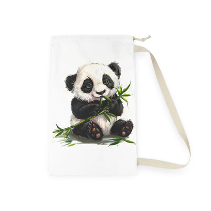 "Adorable Panda Bamboo Laundry Bag for Stylish Laundry Days"