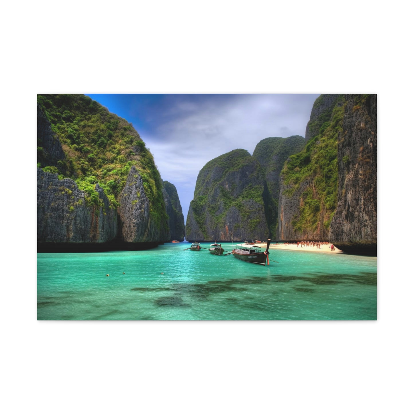 Paradise Tropical Beach Canvas: Koh Phi Phi Lagoon Print | Canvas | Art & Wall Decor, Canvas, Fall Picks, Hanging Hardware, Home & Living, Indoor, Top Spring Products, Valentine's Day promotion | Prints with Passion