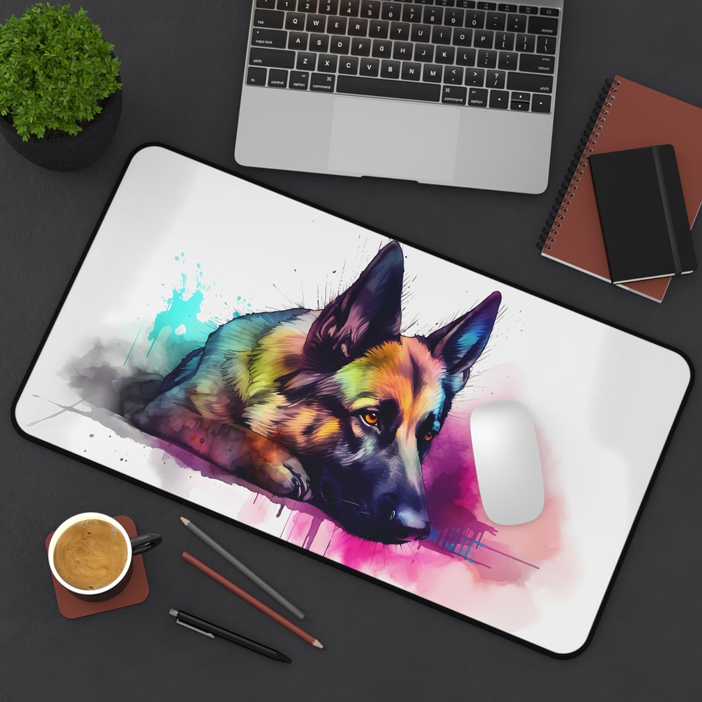 "Adorable German Shepherd Desk Mat - Perfect for Dog Lovers and Workspace Protection"