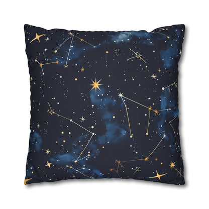 Starry Night Pillowcase with Constellation Stars seamless pattern for dreamy bedroom decor