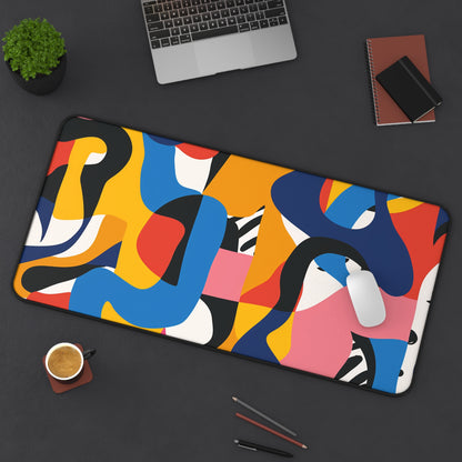 "Abstract Bold Bright Desk Mat - Modern seamless pattern for stylish workspace protection"