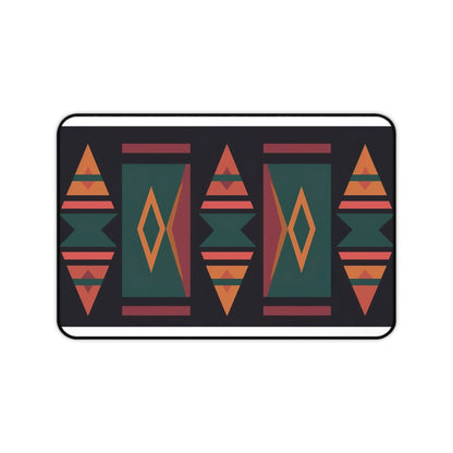 "Vibrant Aztec style desk mat, elevate your workspace with cultural flair and creativity"